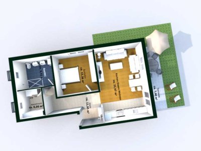 Neuwertige & naturnahe 2-Zimmer-Souterrainwohnung