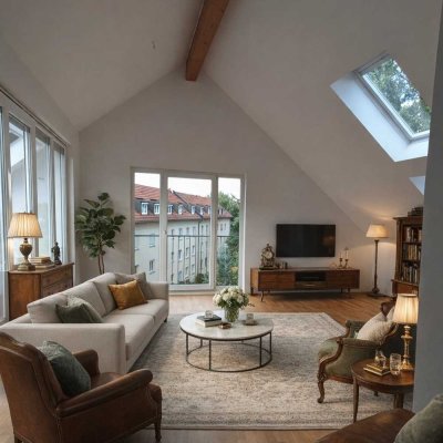 Gemütliche Wohnung unter Dach mit sonniger Süd - Terrasse