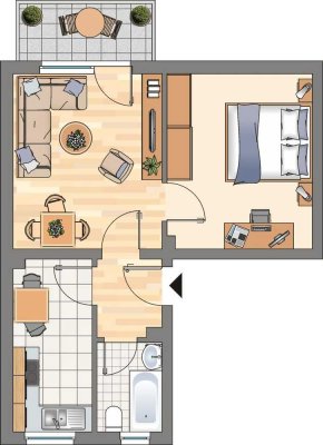 ab Frühjahr 2026! 2 Zimmerwohnung mit Balkon in Dortmund-Benninghofen