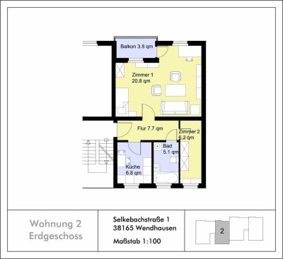 Schöne 1,5 Zimmer Whg. m. Balkon in 38165 Lehre -WBS erforderlich!!!