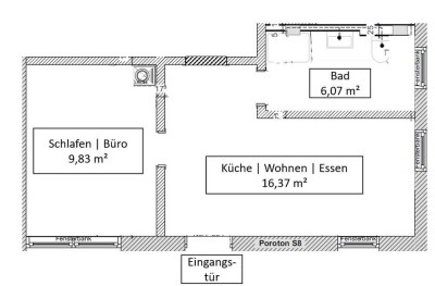 Helle 2-Zimmer Wohnung mit Stellplatz, vollmöbliert