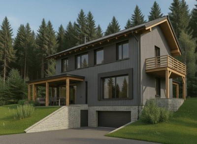 Idylle am Waldrand: Modernes Massivholz-Wohnhaus in Hof bei Salzburg