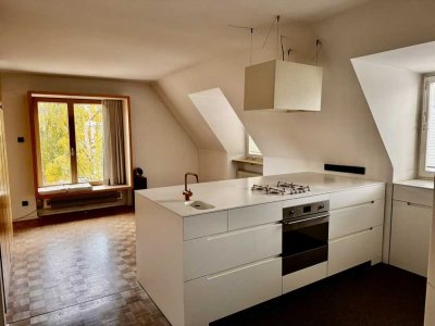Modern Designer Apartment with Fireplace, Open Kitchen  in the Heart of Augsburg