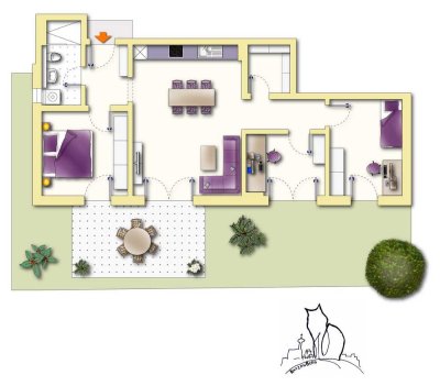 Erdgeschoss Wohnung mit Garten, Keller, Stellplatz, PV ...