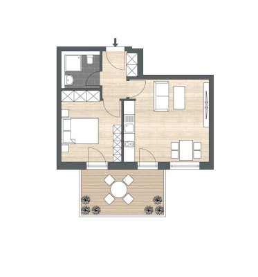 Kapitalanlage EG WHG 47m², Terrasse & Gartenant. | Neubau Münchener Speckgürtel | exkl. Ausstattung