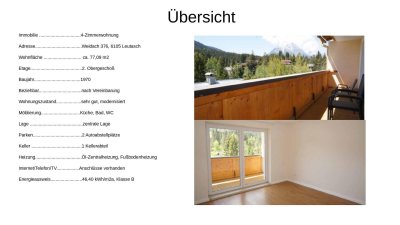 4-Zimmer-Wohnung in Leutasch mit Balkon und Terrasse - PROVISIONSFREI
