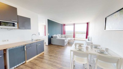 Flexibel Wohnen auf Zeit - all inclusive / Modern möblierte 2-Zimmer-Apartments mit grosser Terrasse