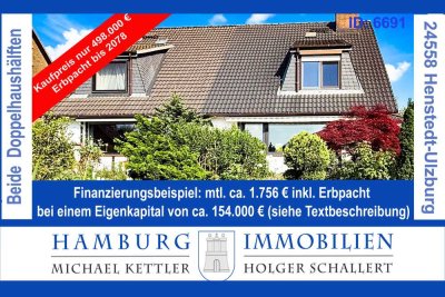 Komplettes Doppelhaus (beide Hälften) aus 1985 auf Erbpacht bis 2078 in 24558 Henstedt-Ulzburg