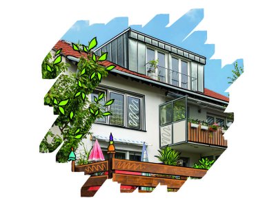 Sixties Haus, vier Parteien