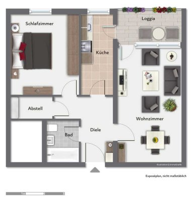 Helle 2-Zimmer-Wohnung inkl. TG-Stellplatz