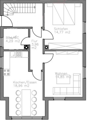 Schöne zwei Zimmer Wohnung mit Einbauküche, Lohr am Main,Steinbach