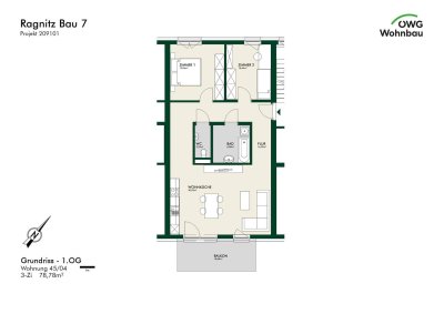 Erstbezug - Lichtdurchflutete 4-Zimmer-Wohnung im Obergeschoss mit Balkon - geförderte Miete - 3 Zimmer