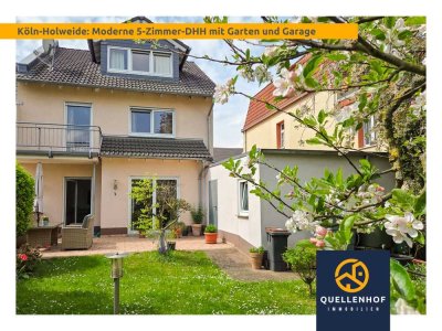Köln-Holweide: Gepflegte DHH mit 167 m², Balkon & Garten. Fussbodenheizung, Küche inklusive, Garage