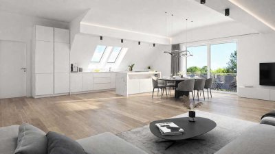 Penthouse-Feeling im Märchenviertel: Exklusive Neubau-Dachgeschosswohnung