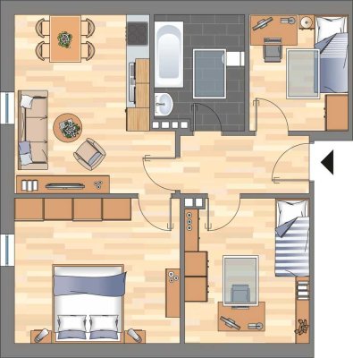 Demnächst frei! 2-Zimmer-Wohnung in Wilhelmshaven Fedderwardergroden
