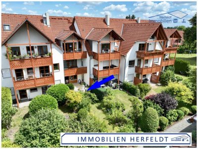 Wohnoase im Grünen – Gepflegte 2-Zimmer-Gartenwohnung mit TG-Stellplatz in bester Lage Stadtbergens