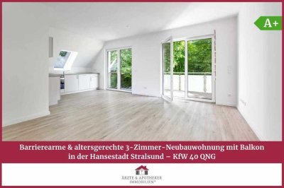 Barrierearme & Altersgerechte 3-Zimmer-Neubauwohnung mit Balkon KFW 40 QNG