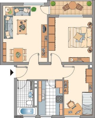 Für die kleine Familie, 3,5 Zimmer Wohnung mit Balkon