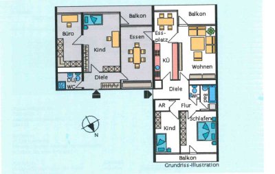 +++Zentral & Ruhig: Flexible 6,5-Zimmer-Wohnung mit 3 Balkonen & Fernblick+++