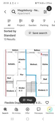 Gepflegte 2-Zimmer-Wohnung im 2. OG mit Balkon in Magdeburg-Neu Olvenstedt