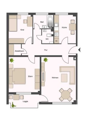Gemütliche 3-Zimmer-Erdgeschoßwohnung in Korbach