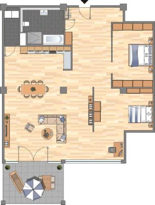 Charakter-Loft-Wohnung mit Südausrichtung in der obersten Etage