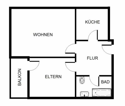 2-Zimmer mit Balkon und neuem Wannenbad