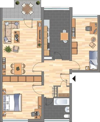 3-Zimmer-Wohnung in Dortmund Scharnhorst