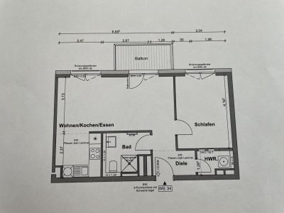 Helle 2 Zimmer -Neubau Wohnung