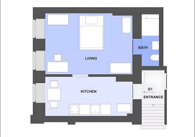 Möblierte 1-Zimmer-Wohnung in Kreuzberg – eigenes Bad, EBK!