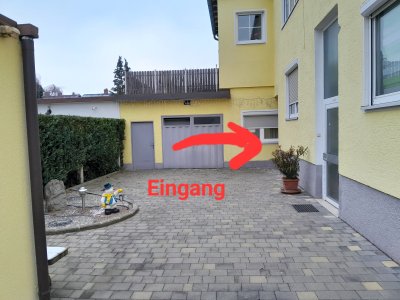 66 m² Wohnung in Traun - 2 Zimmer - Aussenbereich vor dem Eingang incl.