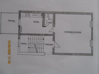 Ein-Zimmer-Wohnung mit Einbauküche und Balkon in Ebhausen