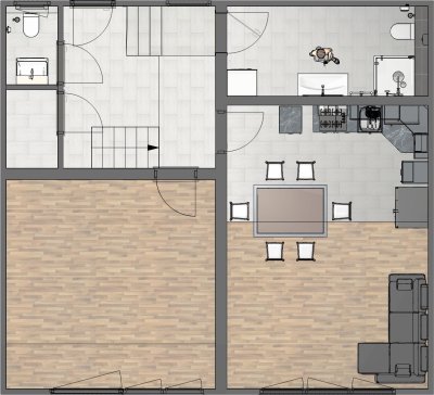 2,5 ZKB, modern, hell, offen + gr. Terrasse, komplett saniert