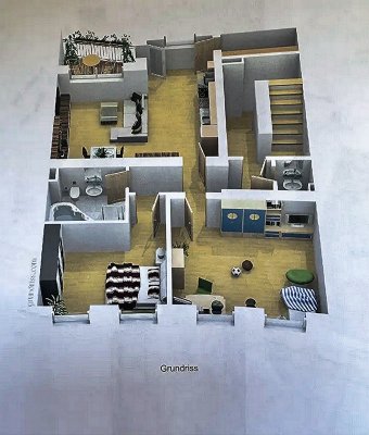 Zentrale 3-Zimmer-Wohnung mit Balkon und Küche