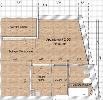 Exklusives 1-Zimmer-Appartement mit Loggia in Mönchengladbach-Venn