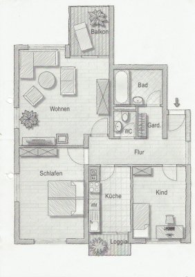 WEG geeignete 3 Zimmer Wohung