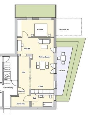 2-Zimmer-Wohnung im Grünen