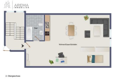 Moderne 1-Zimmer Dachgeschosswohnung in Dietzenbach, Hexenberg