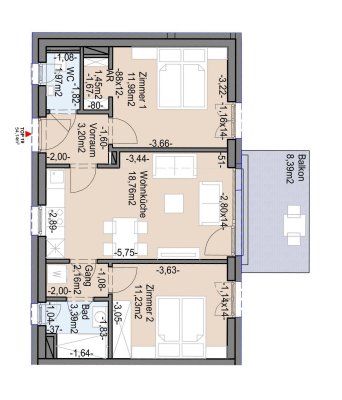 Neubauwohnung mit Balkon in gefördertem Wohnbau