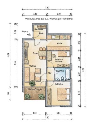 Neu renovierte freie 3 Zi.-Wohnung in Frankenthal  (südlicher Stadtbereich)