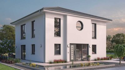 Grdst. inkl.! Stadtvilla mit über 150 qm mit 5 Zi., Ton-Dachziegel, Wärmepumpe, Fußbhz., freie Grund