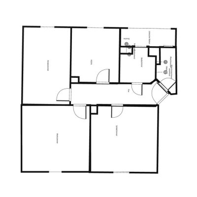 Schöne 3 Zimmer-Altbauwohnung mit Einbauküche