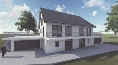 Neubau von zwei Doppelhaushälften in ruhiger Hanglage