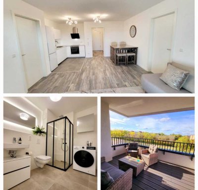 Unbefristet*Neubau*Möblierte 3-Zimmer Wohnung mit 2 Bädern*PKW-Stellplatz*Balkon 9mq*