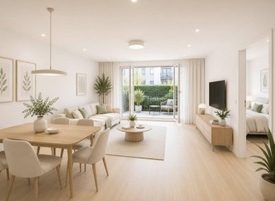 Lichtdurchflutete 3-Zimmer-Wohnung in Gartenlage mit Loggia