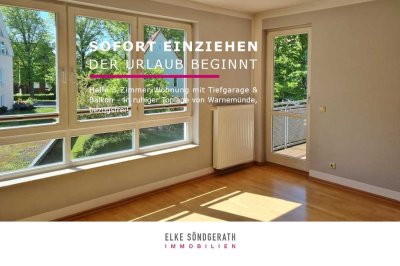 Helle 3-Zimmer-Wohnung mit Balkon & Tiefgarage – in ruhiger Toplage von Warnemünde, bezugsfrei