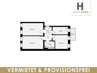 Zentrumsnahe 3-Zimmer-Wohnung mit Terrasse