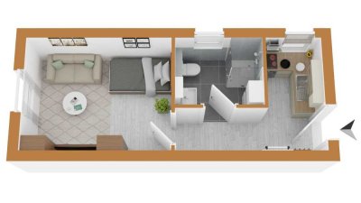 Stilvolle, neuwertige 1-Raum-Wohnung in Haßmersheim