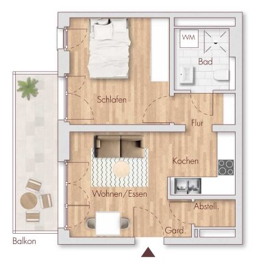 Erstbezug: Neubau 2-Zimmer-Wohnung mit EBK & Süd-Balkon | Neckarbogen