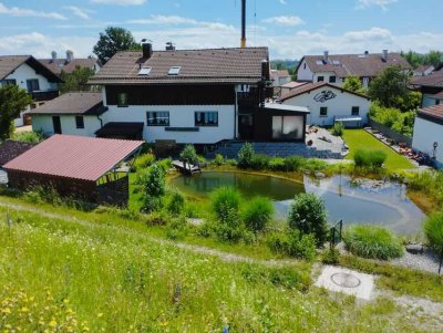 - provisionsfrei - Landhaus bei Waldkraiburg, 2 Wohnungen, 5 Garagen, Schwimmteich